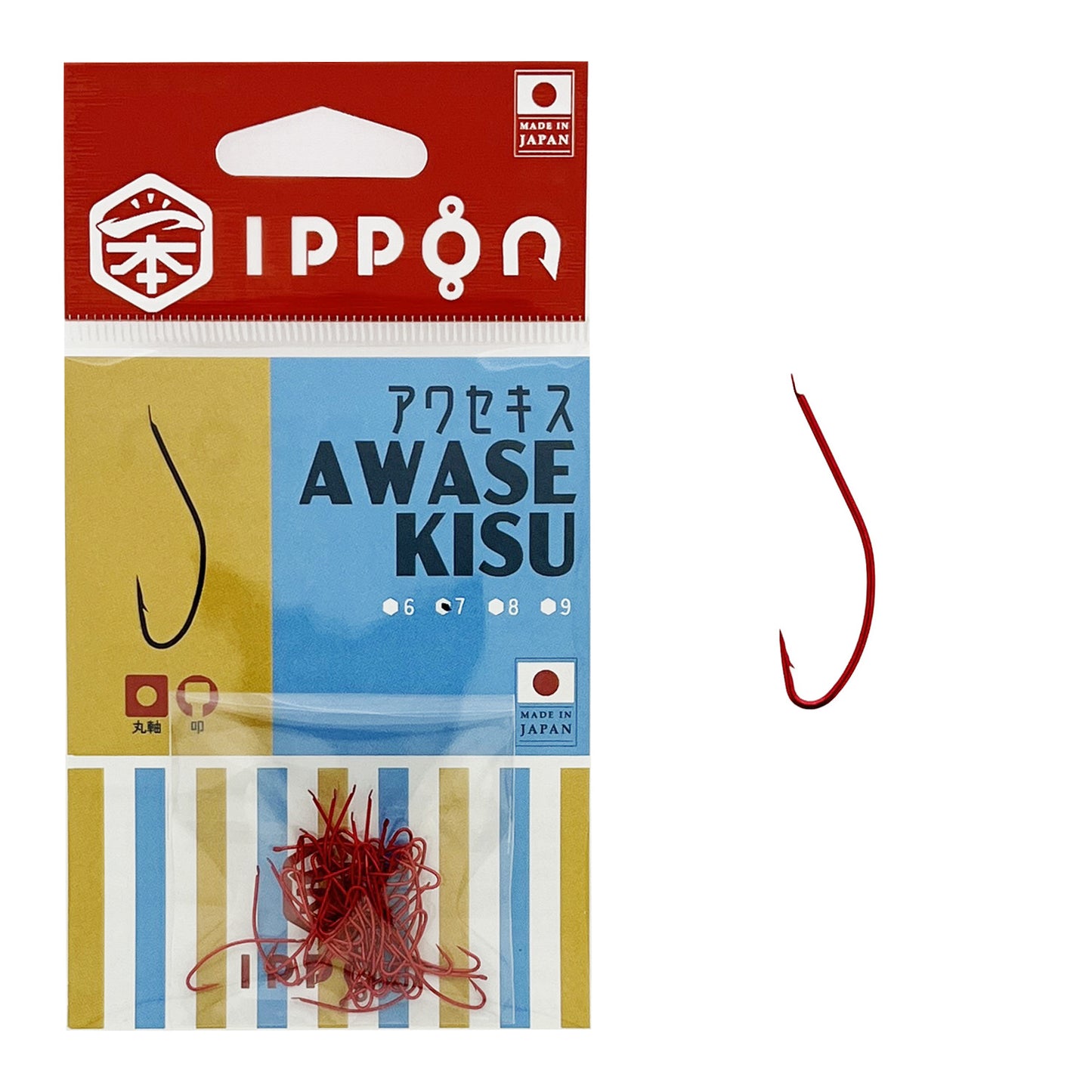 IPPON (一本) アワセキス レッドコート 6号/46本入〜9号/46本入 キス針 日本製