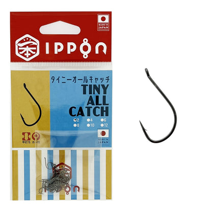 IPPON (一本) タイニーオールキャッチ ブラックコート 2号/40本入〜12号/36本入 マス針 波止鈎 日本製