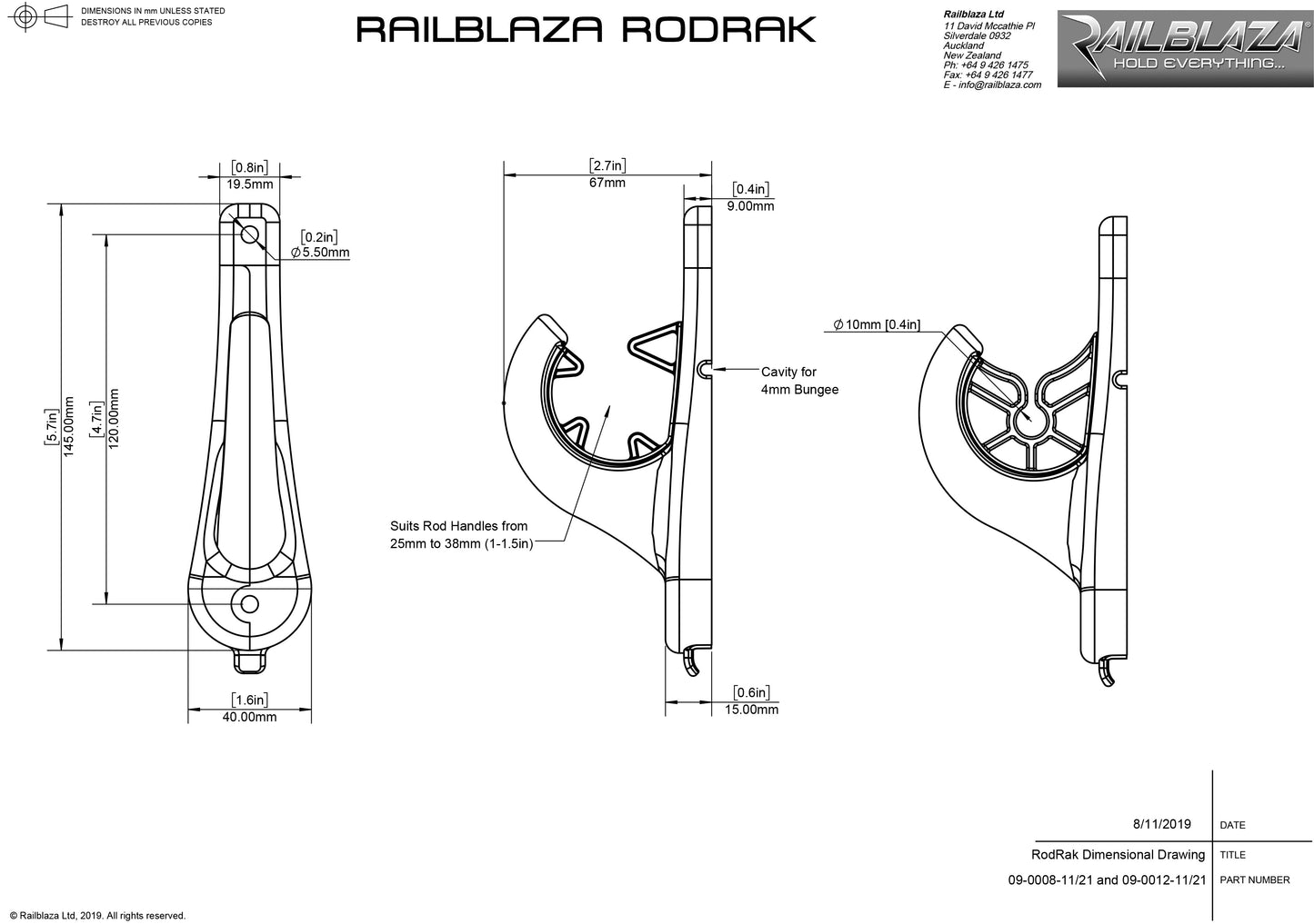 Rail Blaza (レイルブレイザ) ロッドラック フック 2セット入